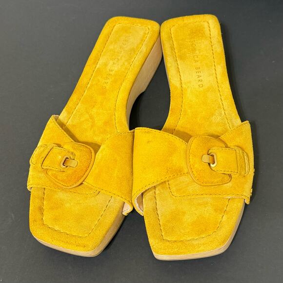 Veronica Beard Clog Sandals in Saffron Suede, Size 8 - Picture 11 of 14